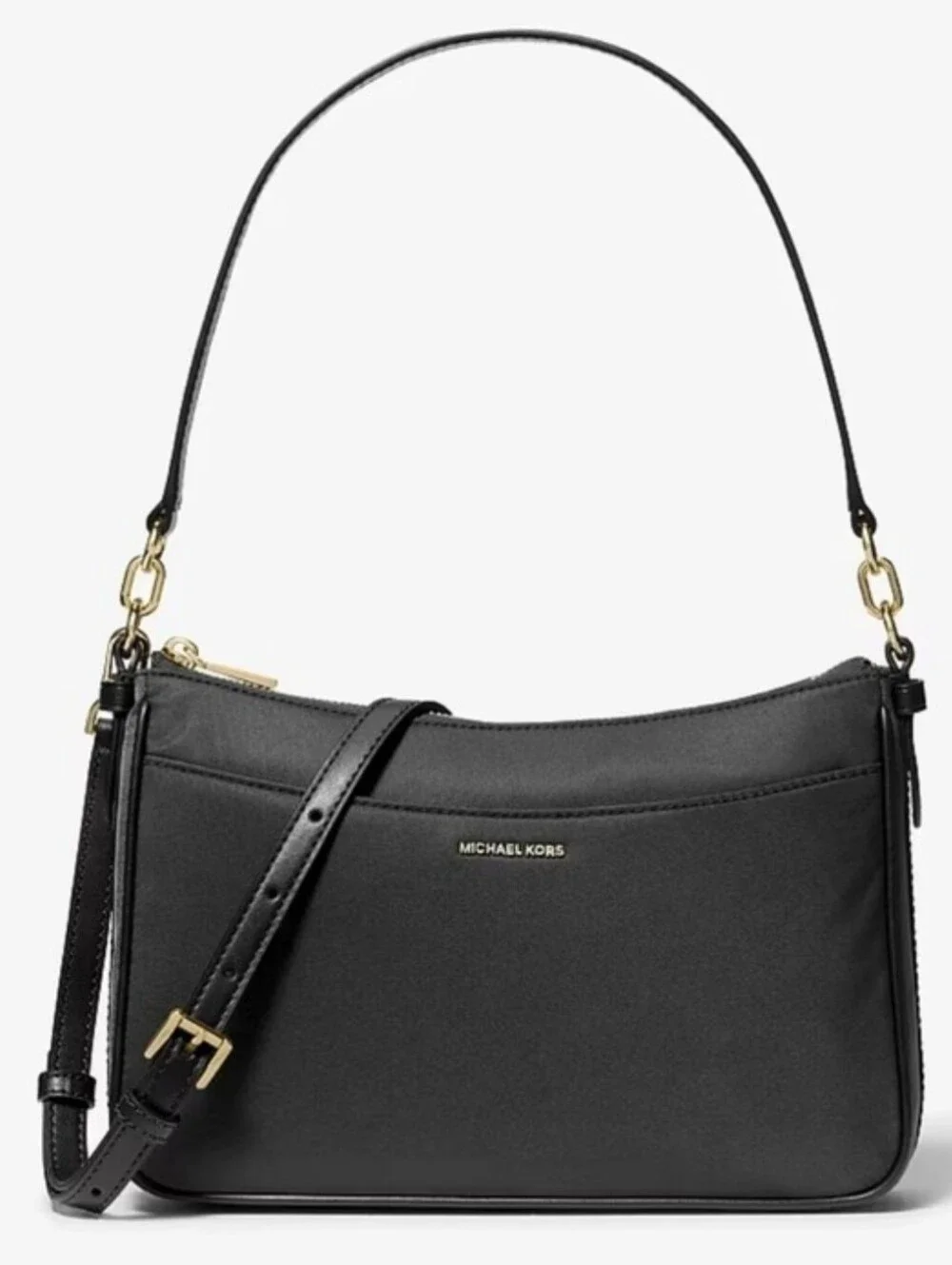 Michael Kors Recycled Nylon Jet Set Shoulder Bag W Crossbody Strap, Black Med